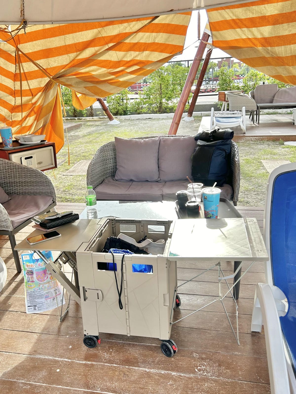 《 旅遊必備購物車 》青禾坊 特仕四輪餐桌Pro版拉拉車/折